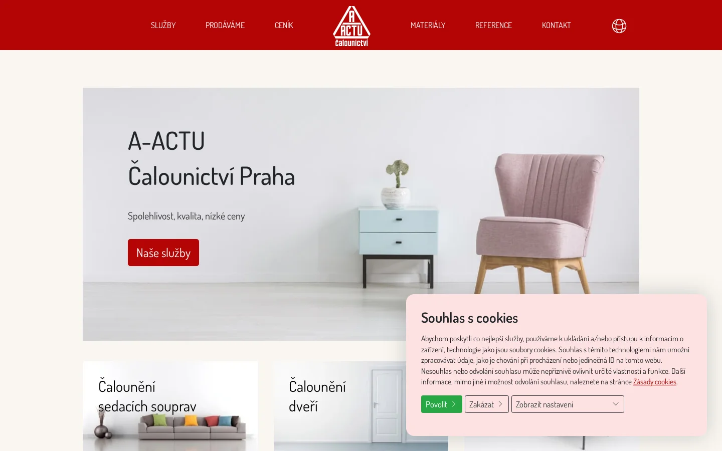 Čalounictví A-ACTU website