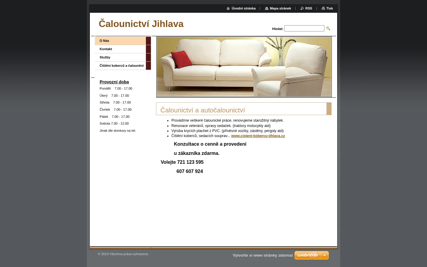 Čalounictví Luděk Václavek website
