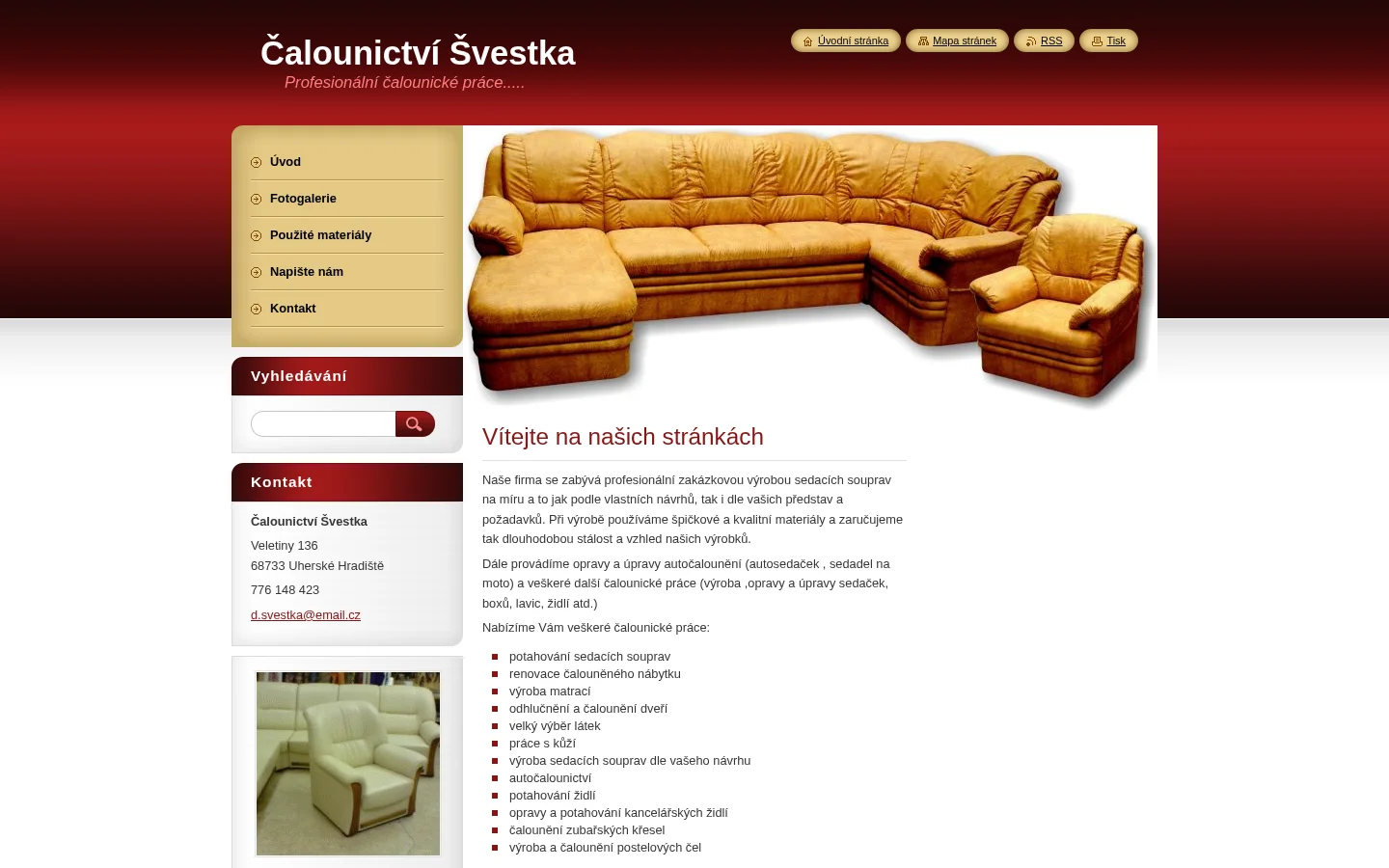 Čalounictví Švestka website