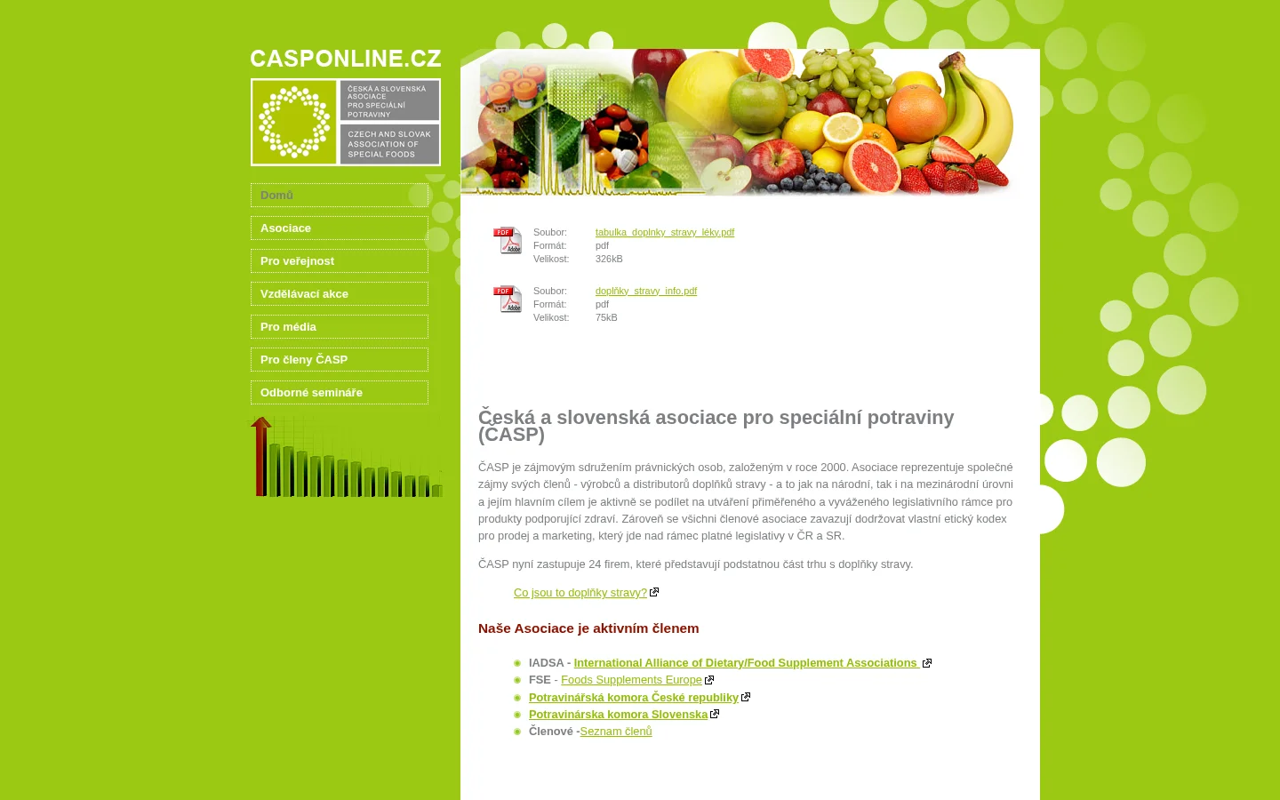 Česká asociace pro speciální potraviny website