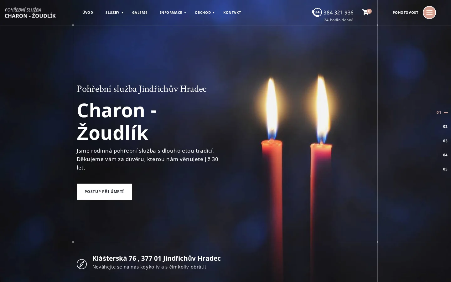 Pohřební služba Charon - Žoudlík website