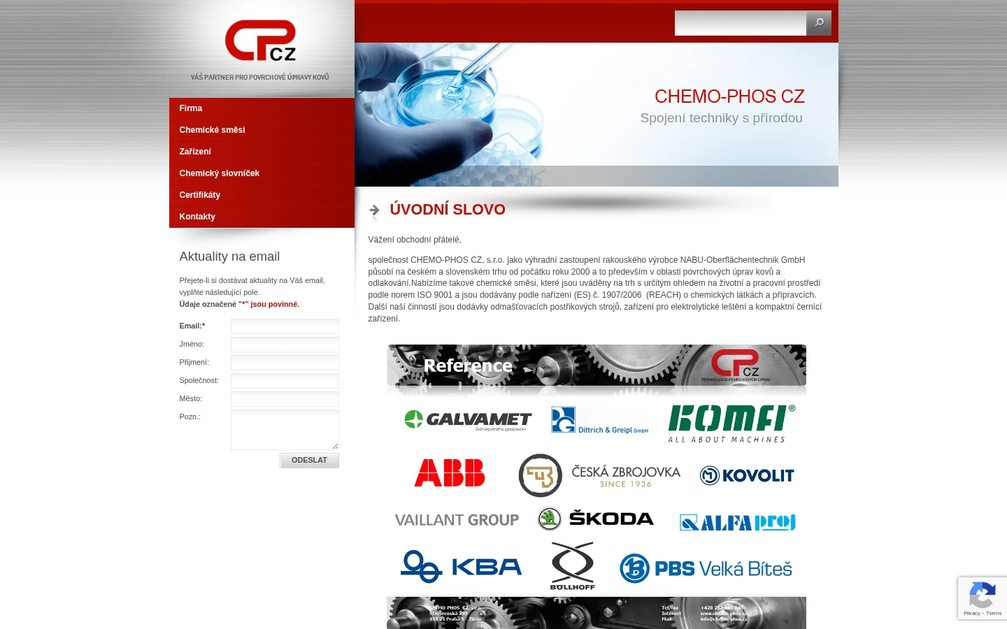 CHEMO - PHOS CZ, s.r.o. website