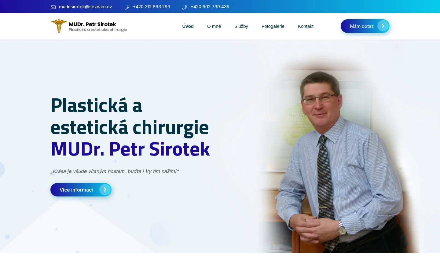 MUDr. Petr Sirotek - estetická a plastická chirurgie website