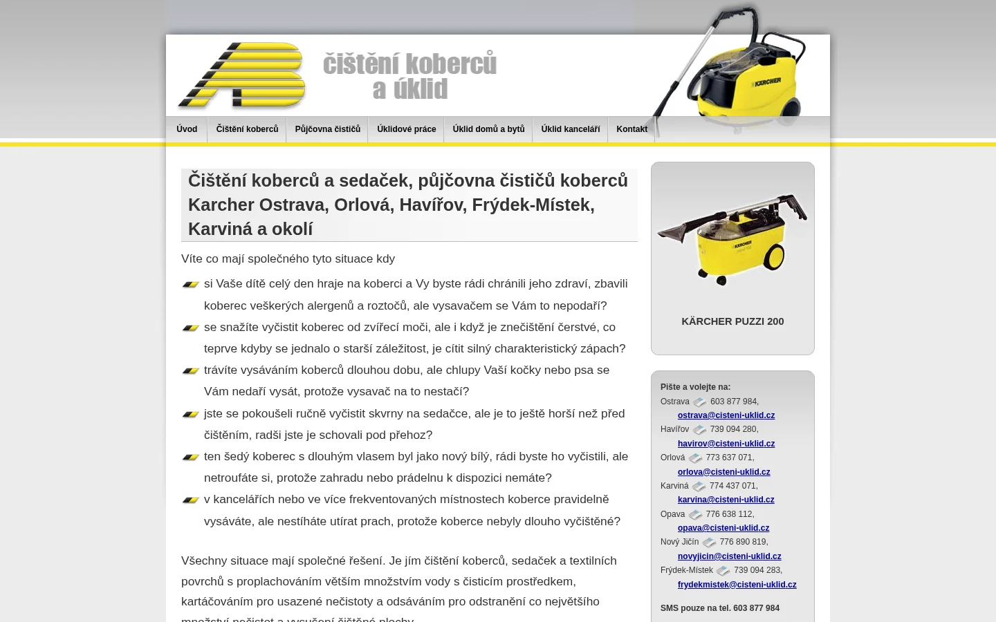 AB – čištění koberců a úklid website