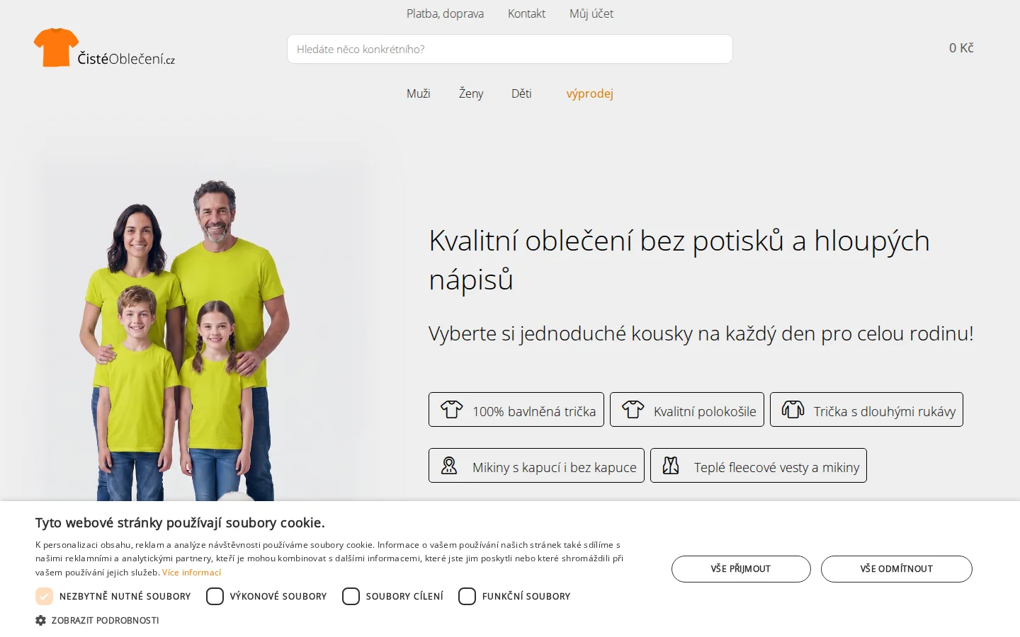ČistéOblečení.cz website