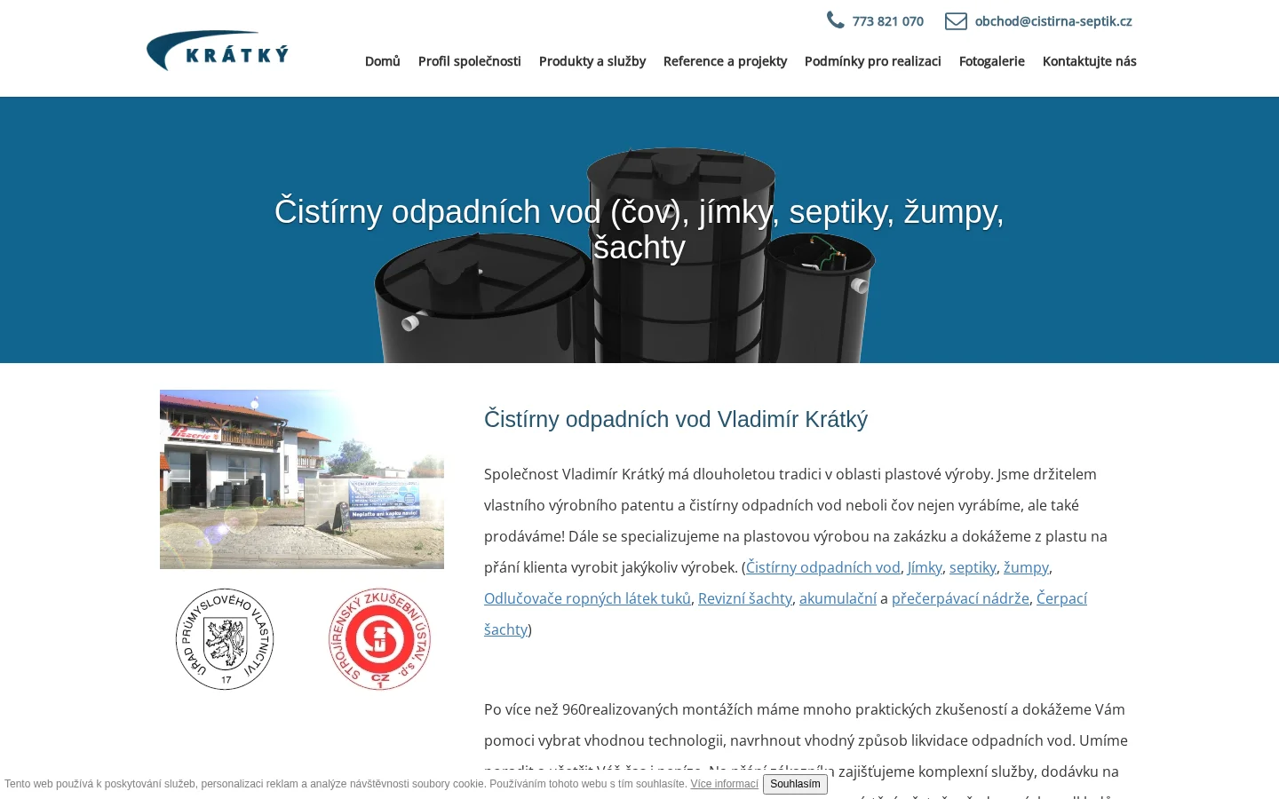 Čistírny odpadních vod Krátký website