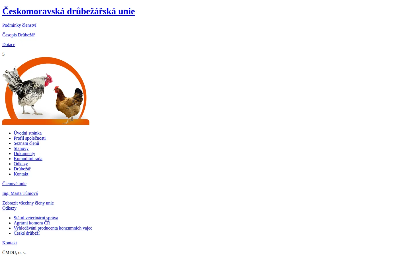 Českomoravská drůbežářská unie website