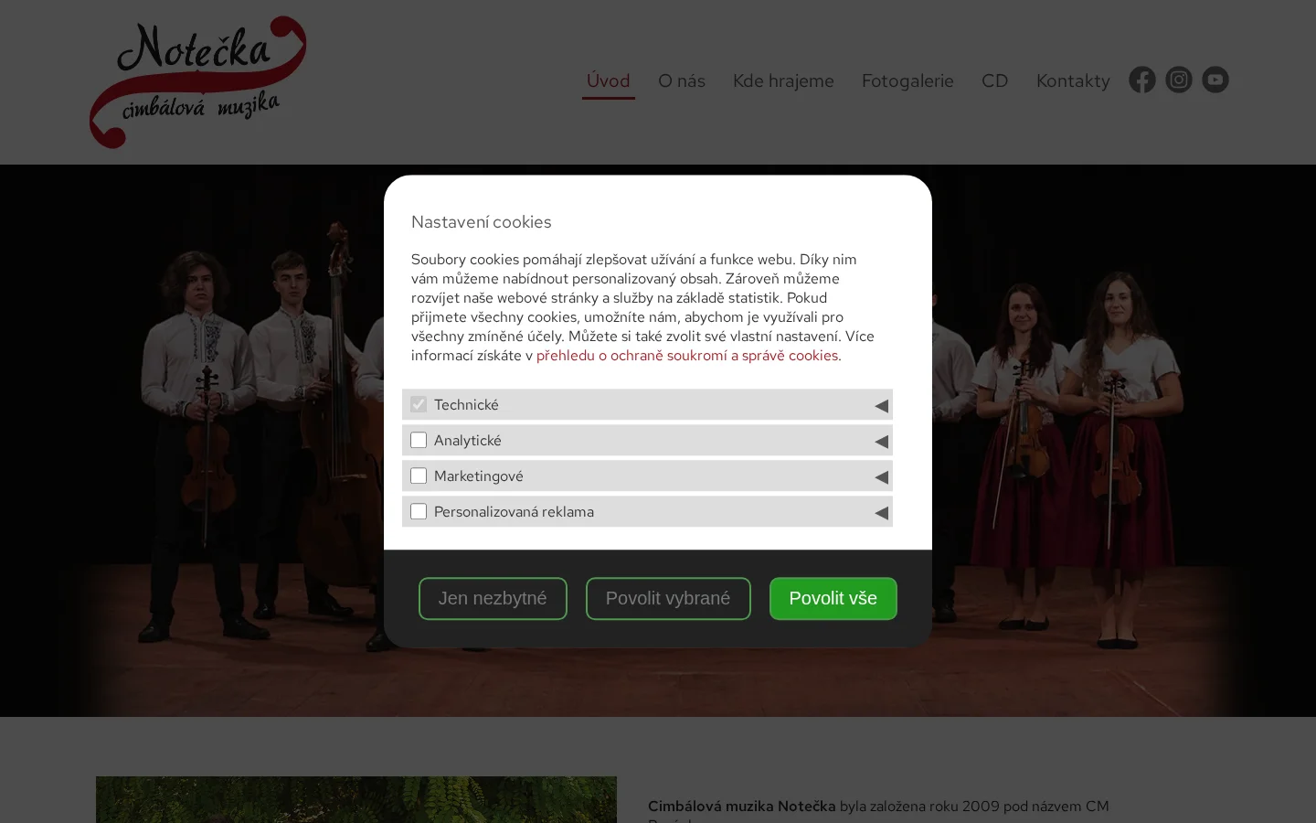 Cimbálová muzika Notečka website
