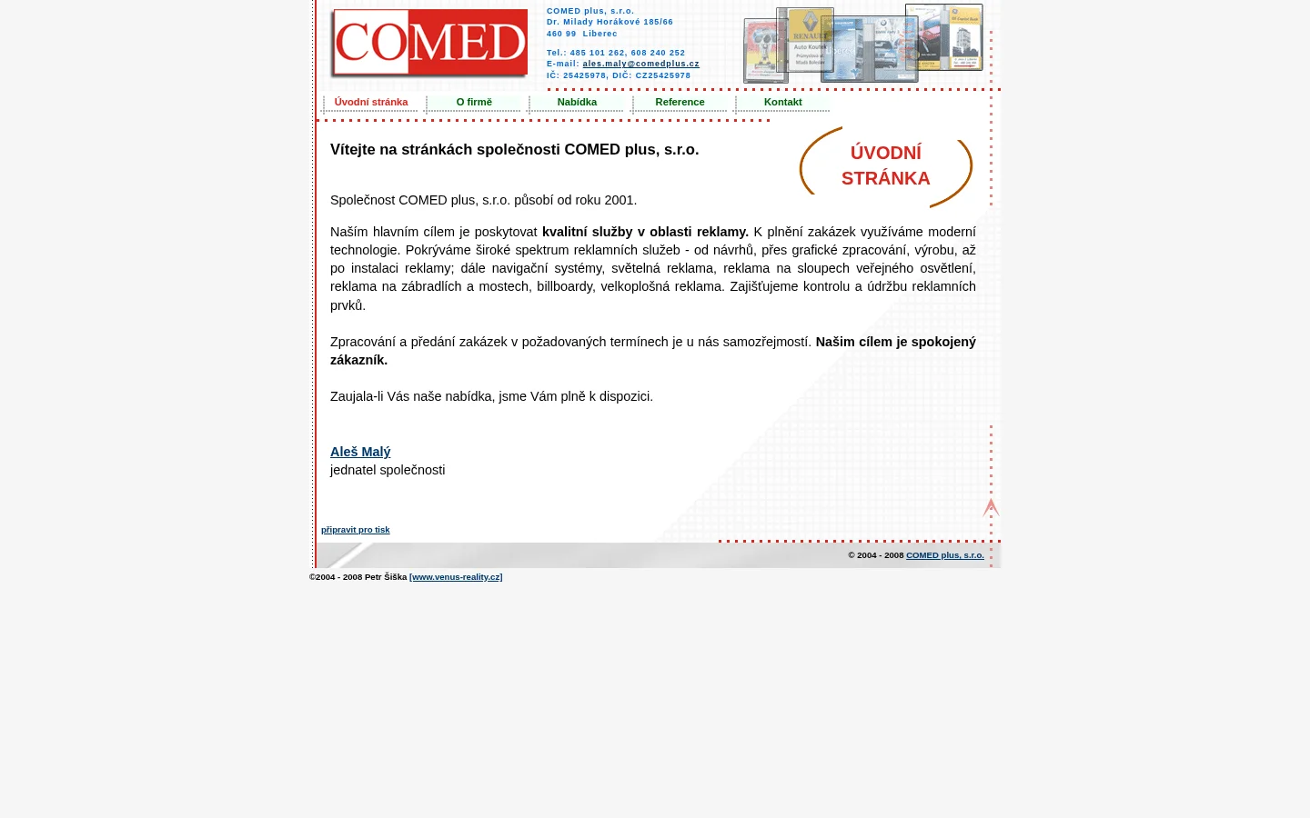 COMED plus, s.r.o. website