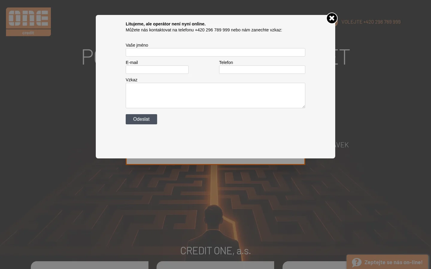 Credit One, a.s. website