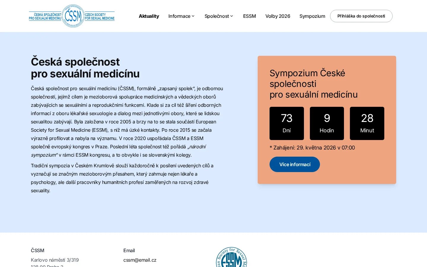 Česká společnost pro sexuální medicínu website