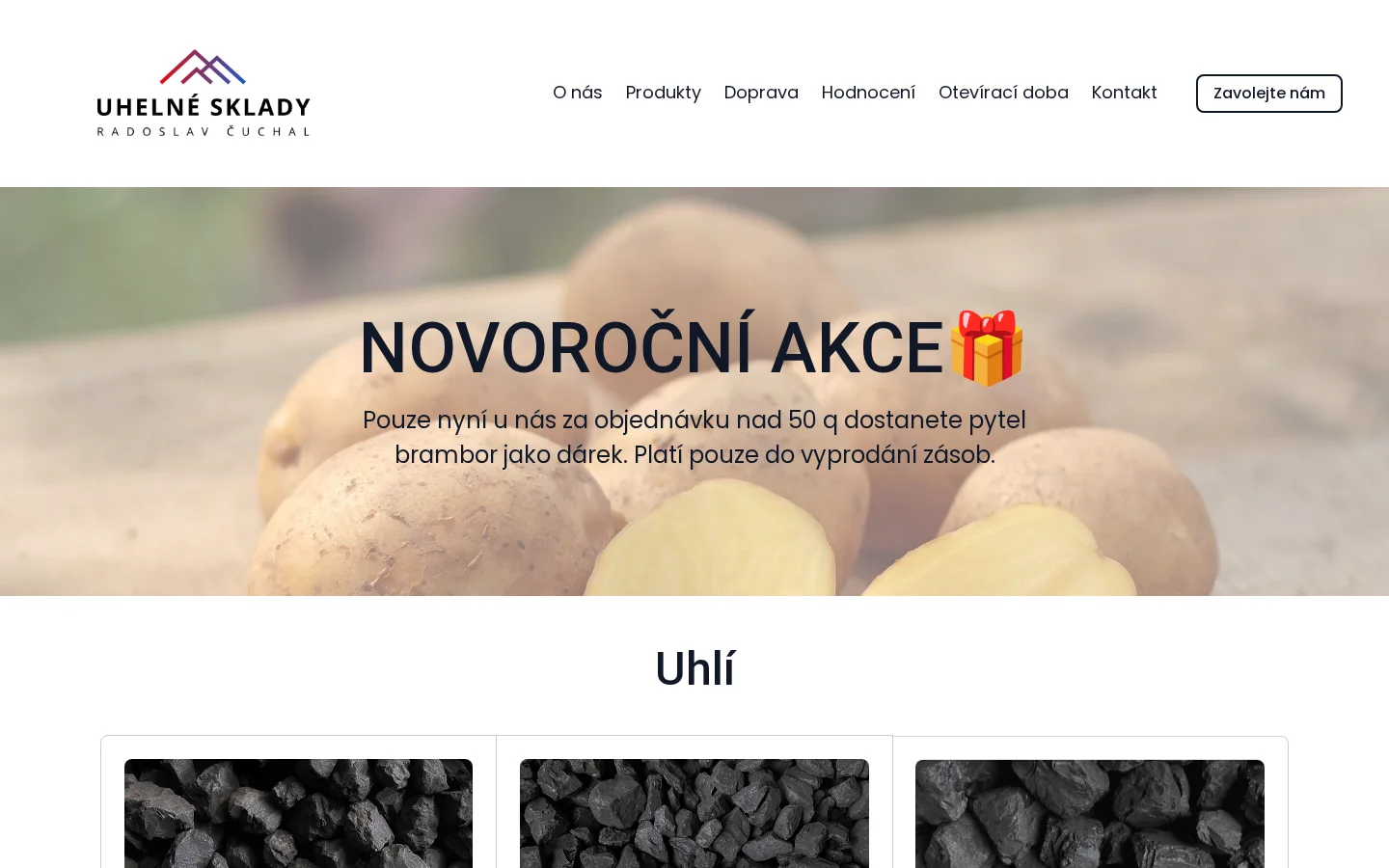Uhelné sklady Čuchal Radoslav website