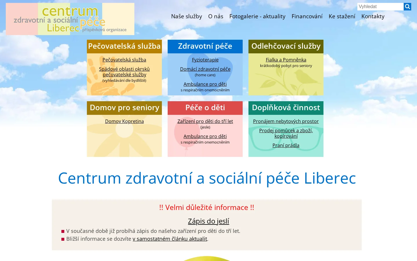 Centrum zdravotní a sociální péče Liberec website
