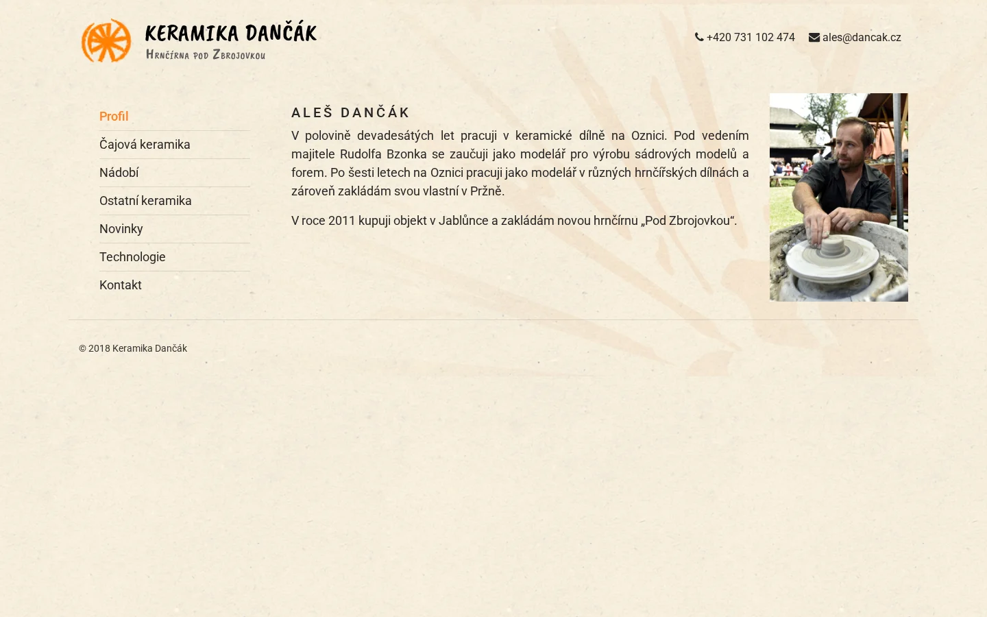 Keramika Dančák website