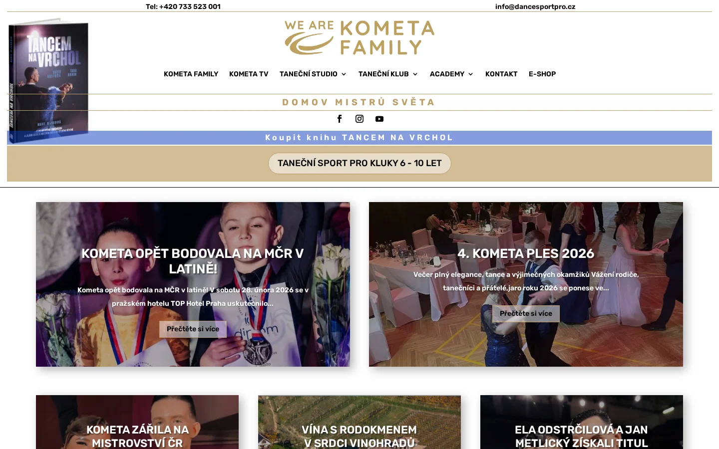 Taneční studio Kometa - DanceSportPro, s.r.o. website