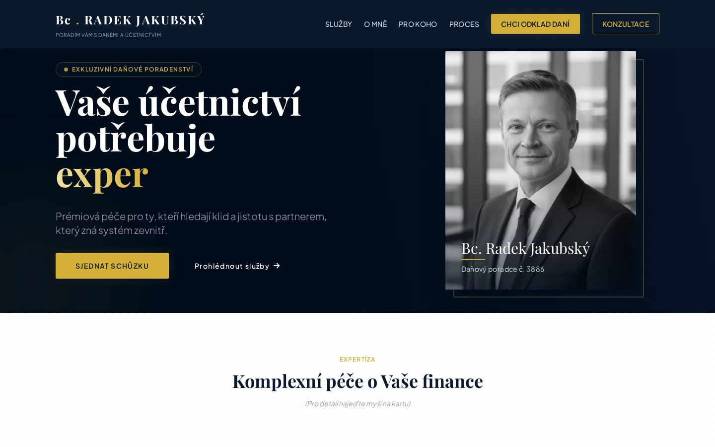 Daňový poradce ev. č. 3886 Bc. Radek Jakubský website