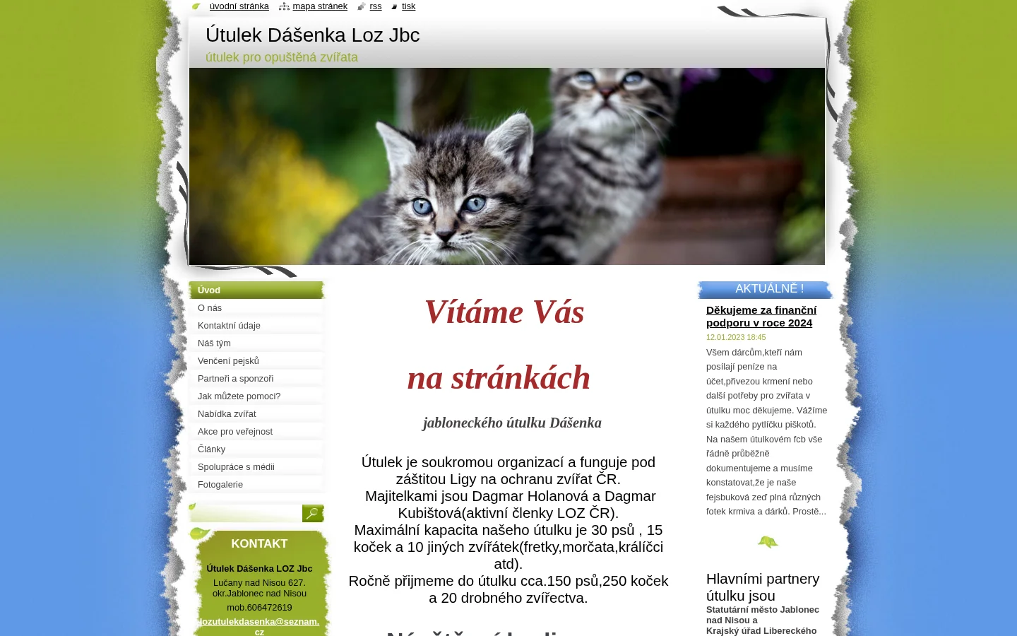 Útulek Dášenka website