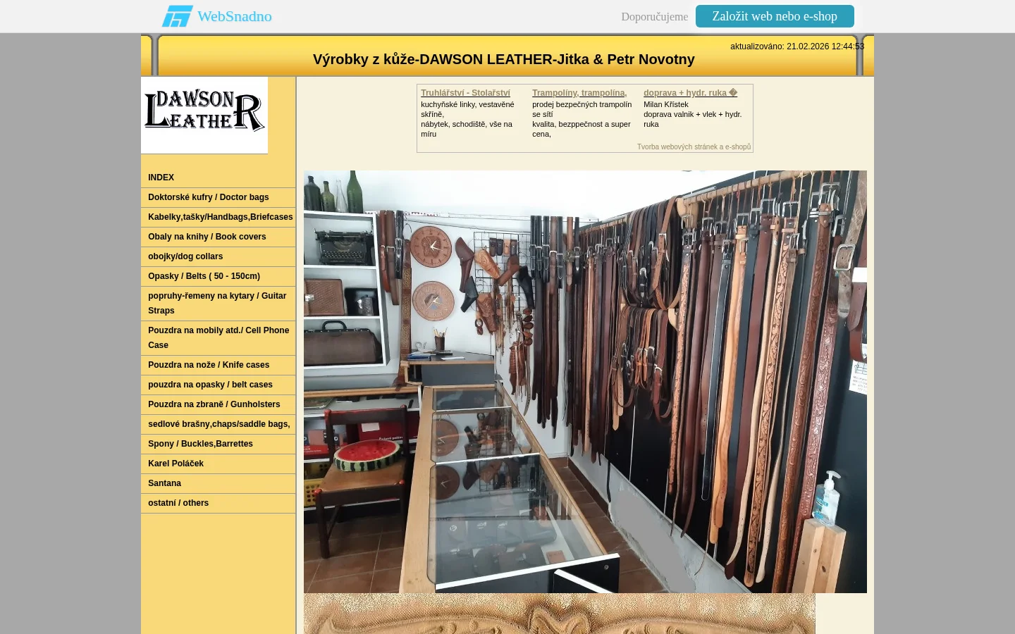 Dawson Leather website