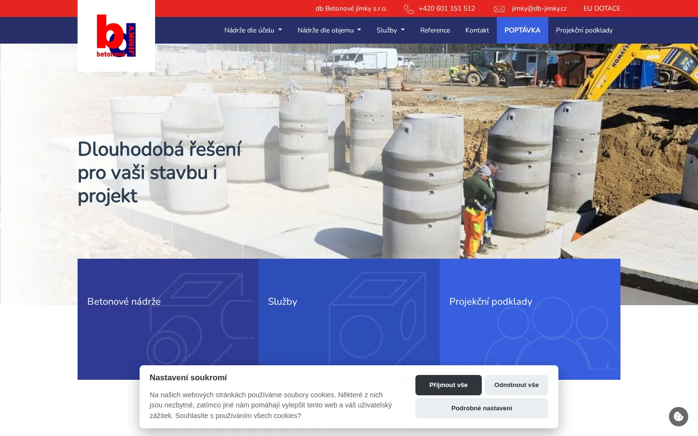 db Betonové jímky s.r.o. website