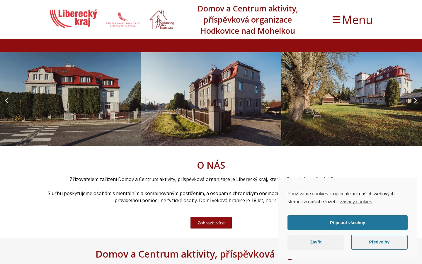 Domov a Centrum aktivity website