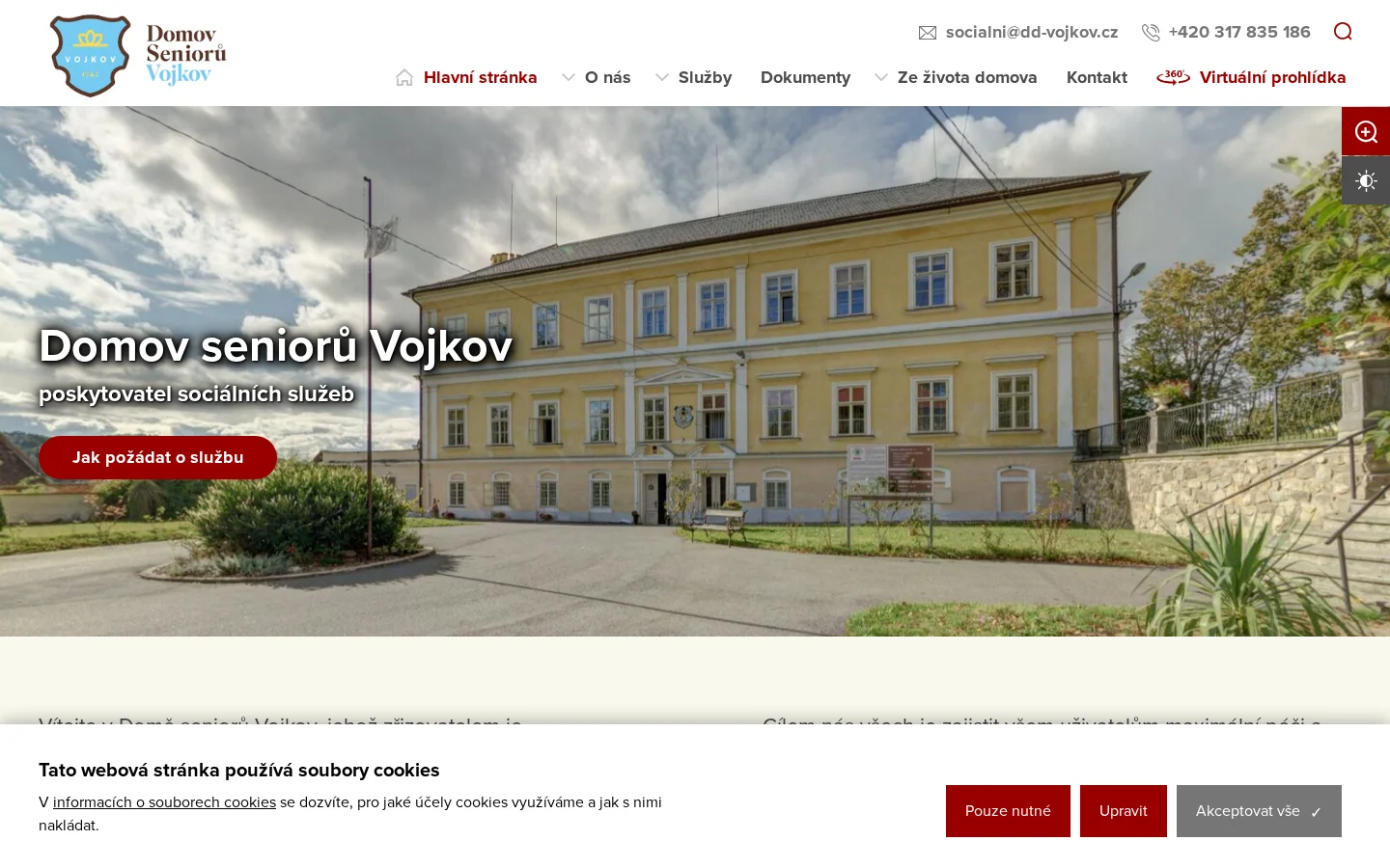 Domov seniorů Vojkov website