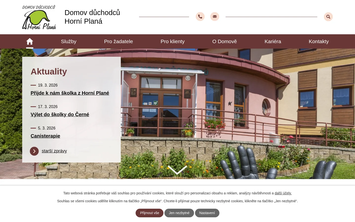 Domov důchodců Horní Planá website
