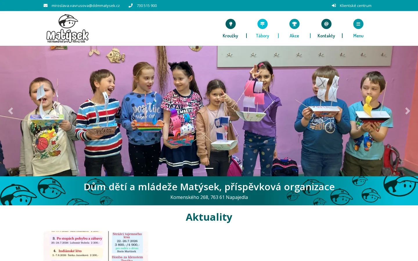 Dům dětí a mládeže Matýsek website