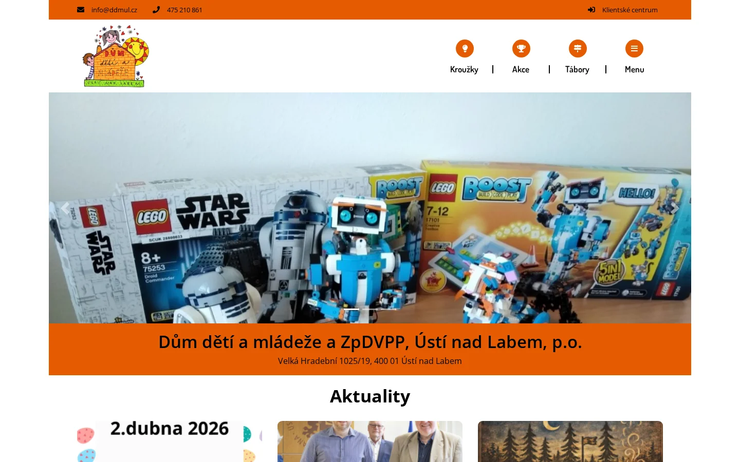 Dům dětí a mládeže Ústí nad Labem - STADION MLÁDEŽE website