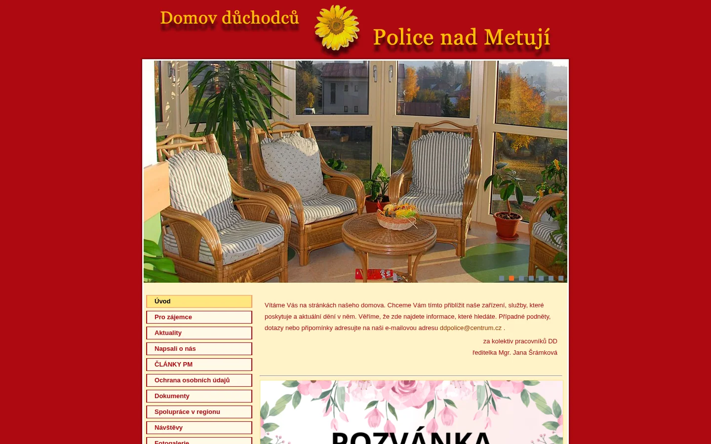 Domov důchodců Police nad Metují website