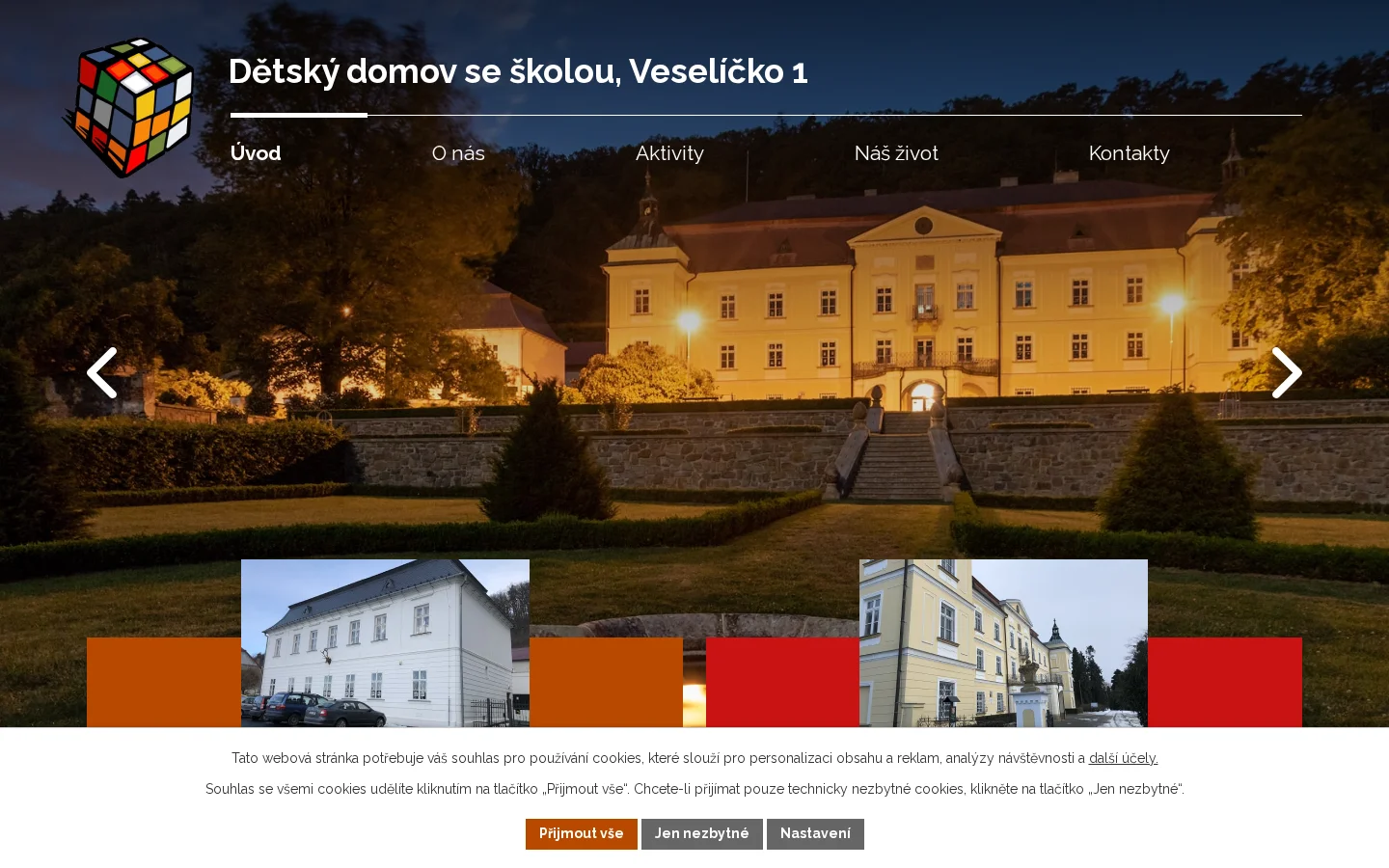 Dětský domov se školou, ZŠ a školní jídelna Veselíčko website
