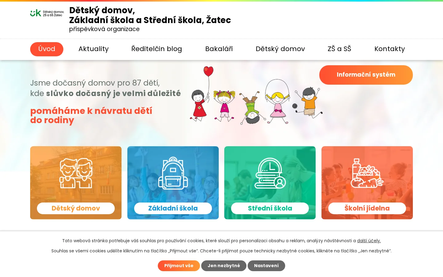 Dětský domov Žatec website