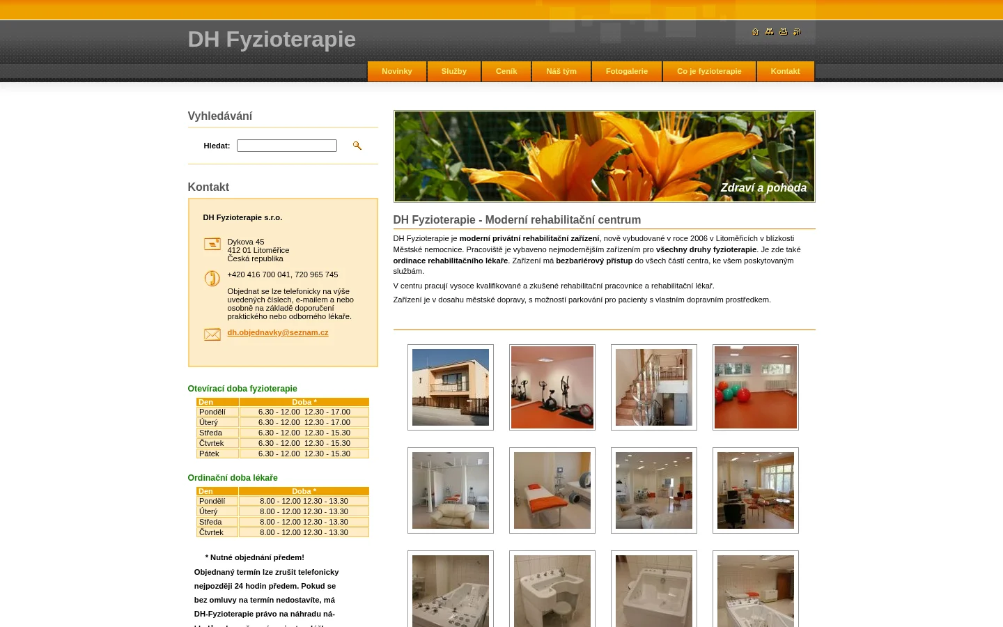 DH-Fyzioterapie website