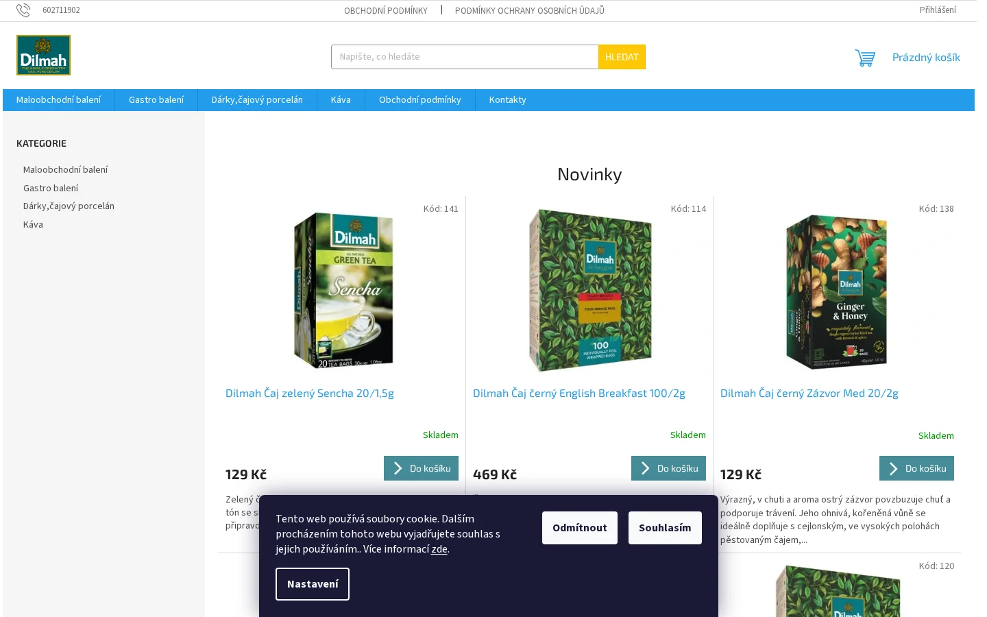 DILMAH čaje, dárky website