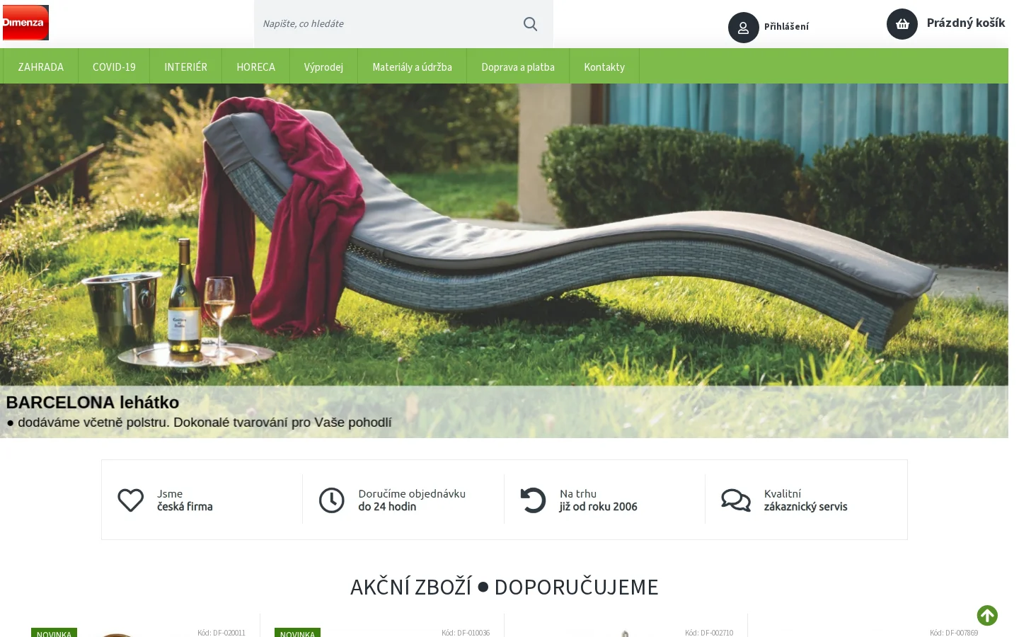 Zahradní nábytek Dimenza website