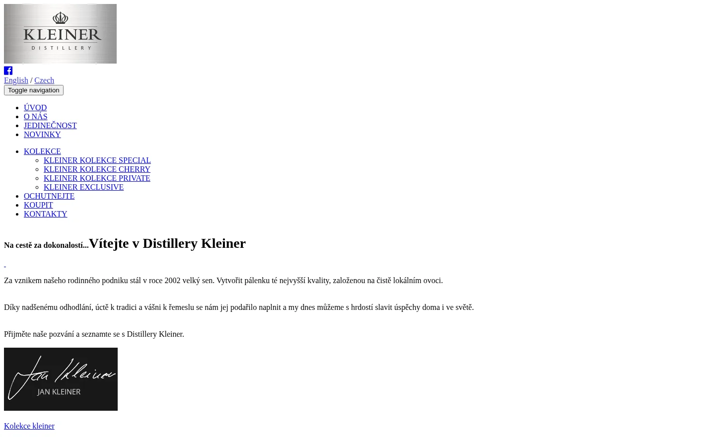 Distillery Kleiner, s.r.o. website