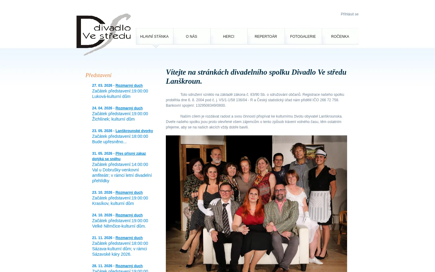 Divadlo Ve středu website