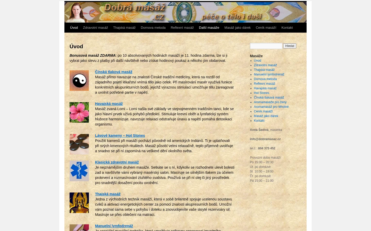 Dobrá masáž.cz website