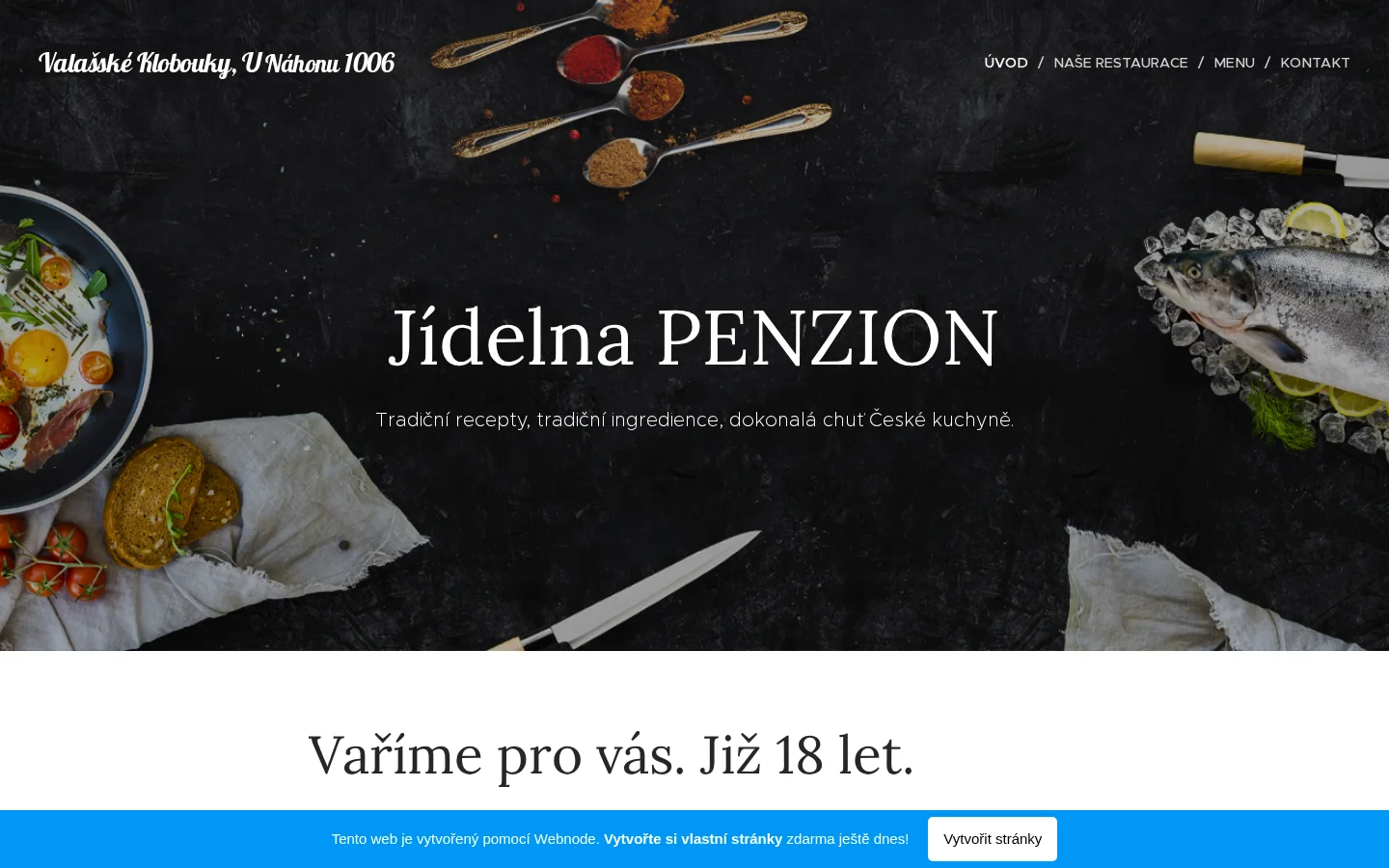 Jídelna Penzion website