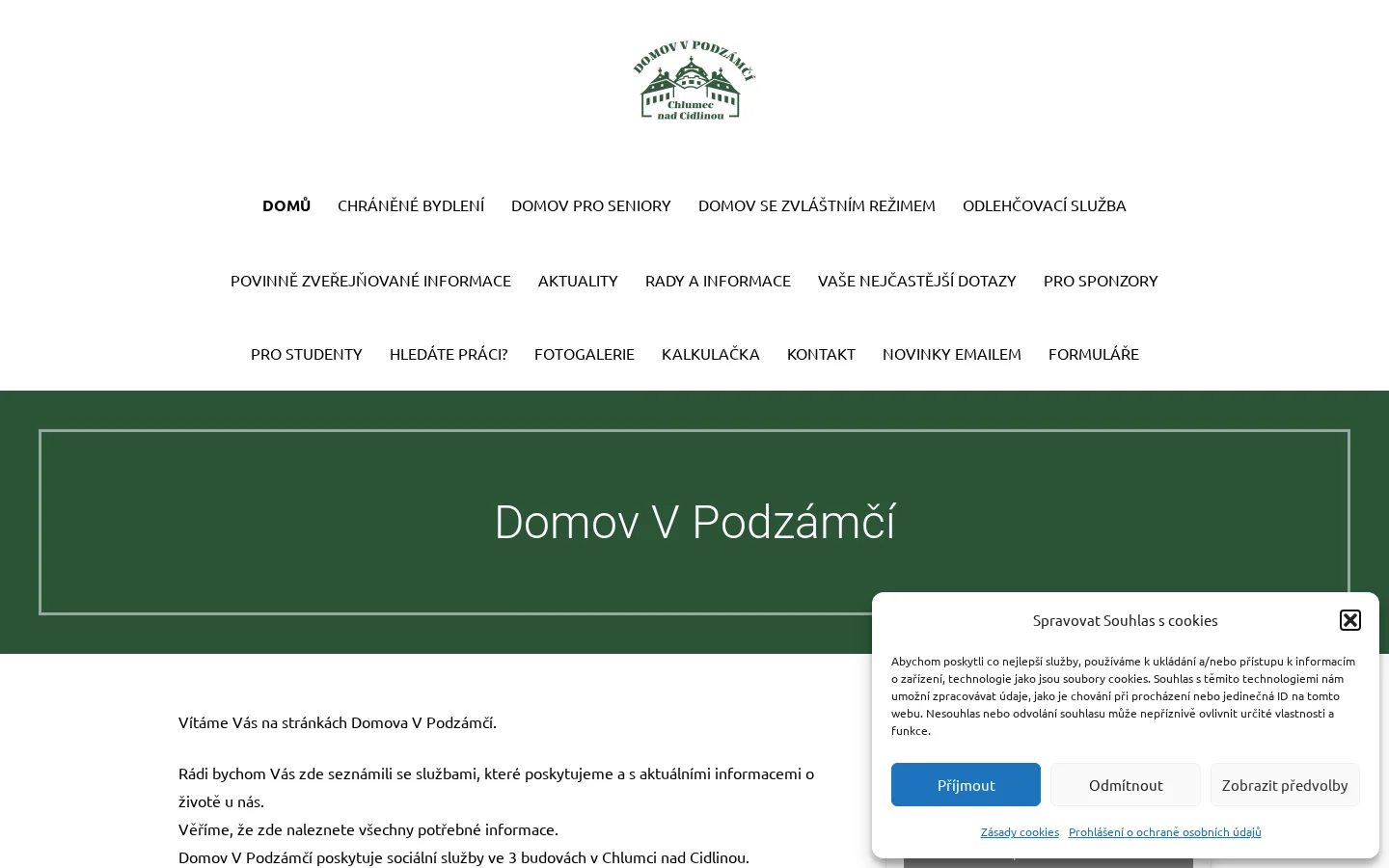 Domov V Podzámčí website