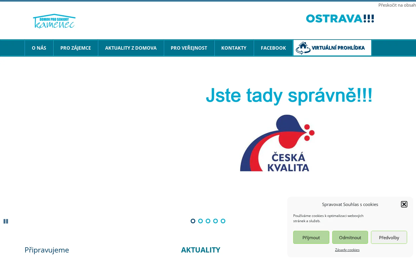 Domov pro seniory Kamenec, Slezská Ostrava website