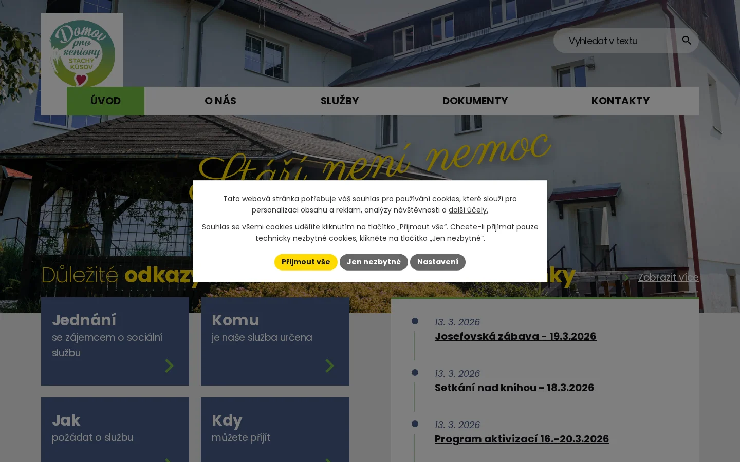 Domov pro seniory Stachy - Kůsov website
