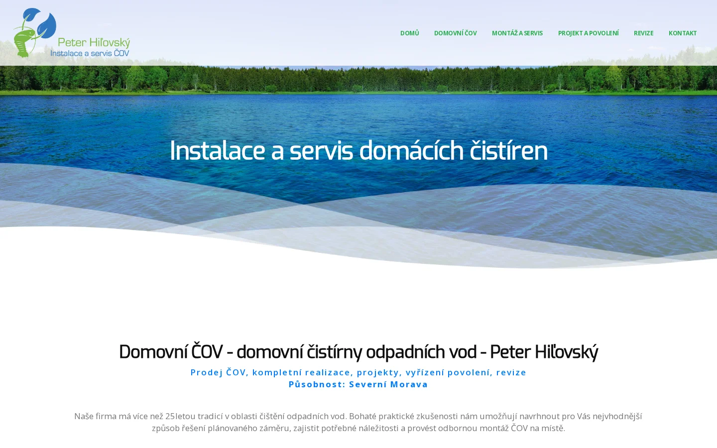 Peter Hiľovský - Instalace a servis ČOV website