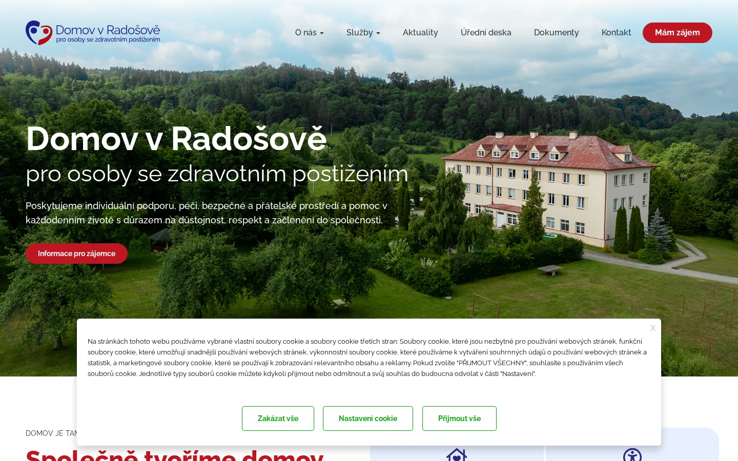 Domov pro osoby se zdravotním postižením v Radošově website