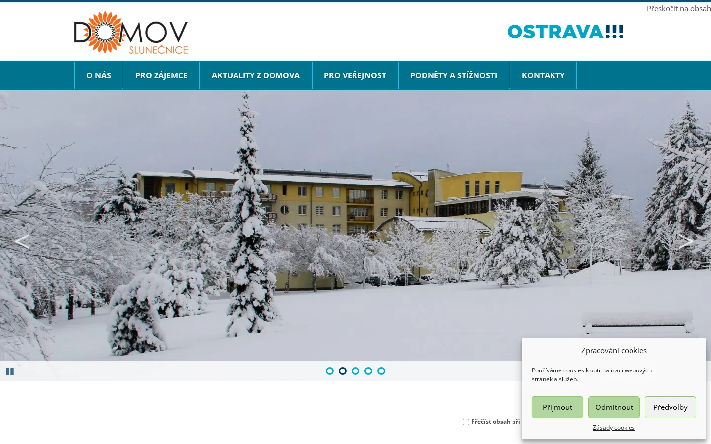 Domov Slunečnice Ostrava website