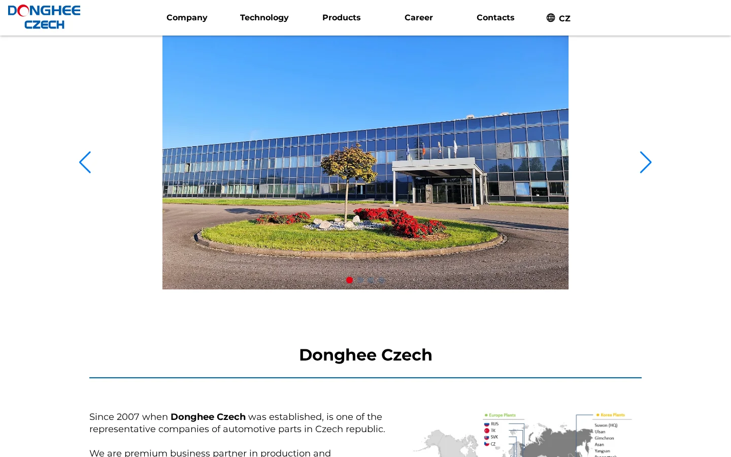 DONGHEE Czech, s.r.o. website