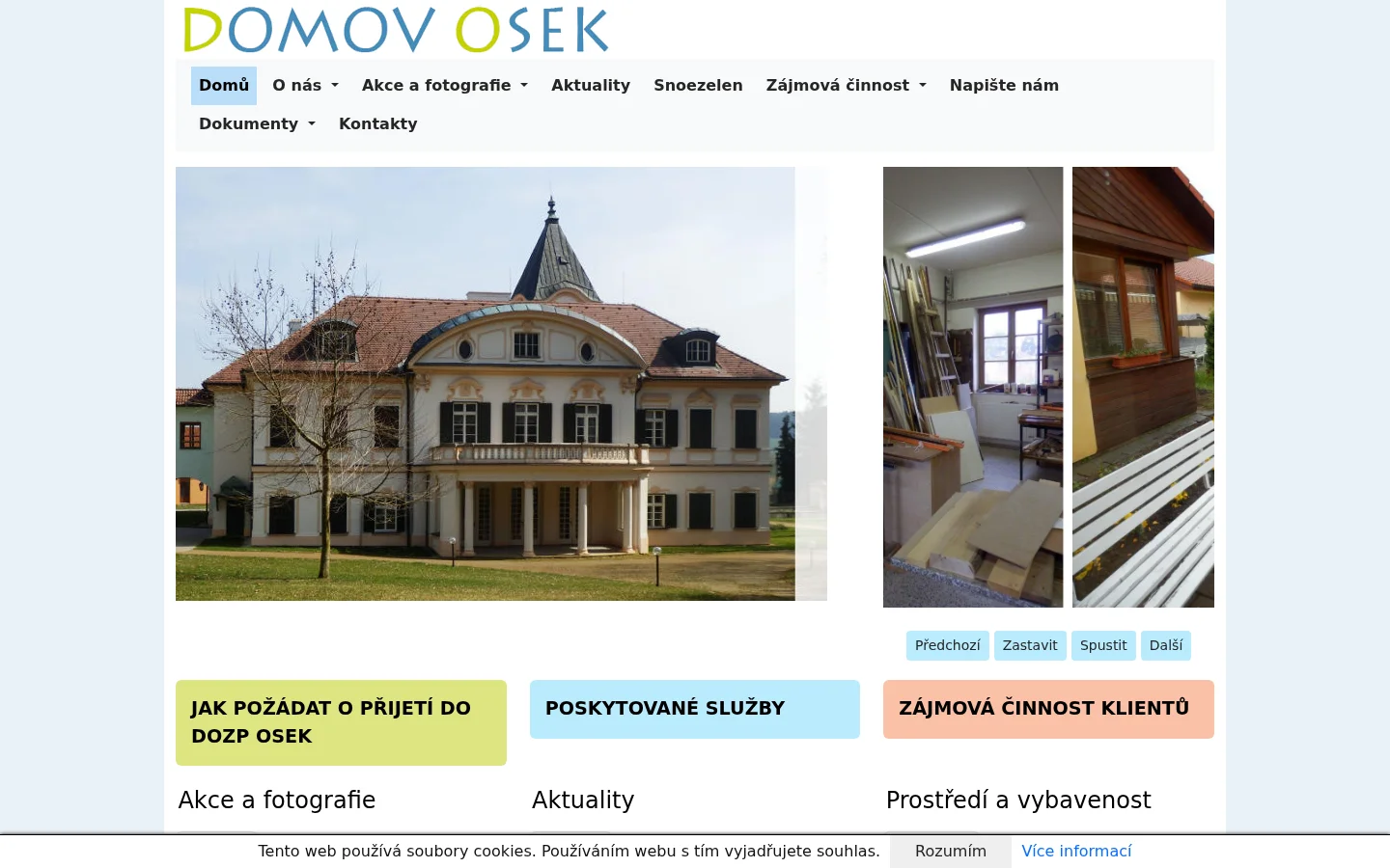 Domov pro osoby se zdravotním postižením Osek website