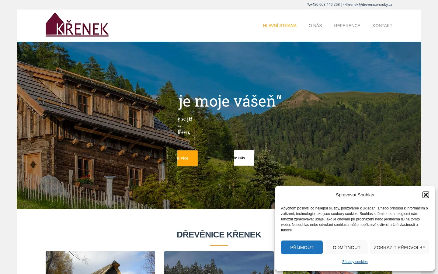 Dřevěnice Křenek website