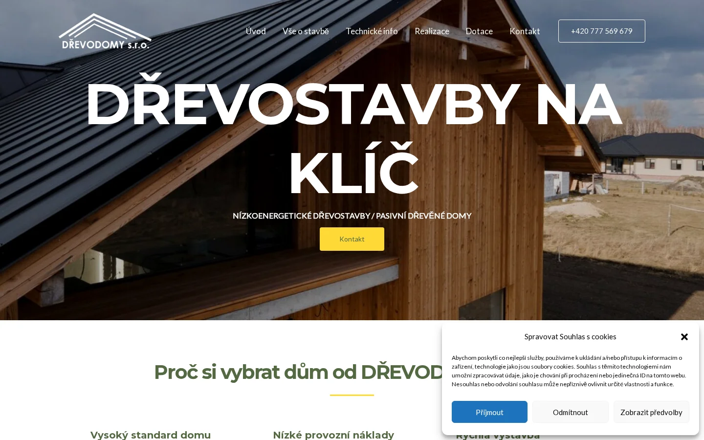 DŘEVODOMY, s.r.o. website