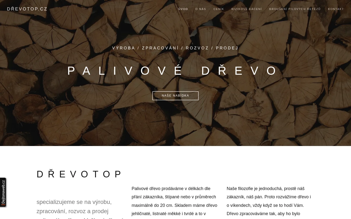 Josef Šťastný - Palivové dřevo website