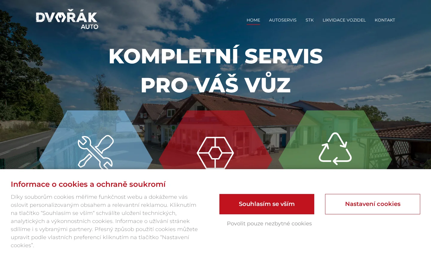 Autoservis Auto Dvořák website